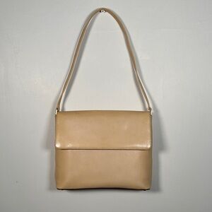 Kate Spade VTG Leather Shoulder Bag Purse Color Beige Made In Italy